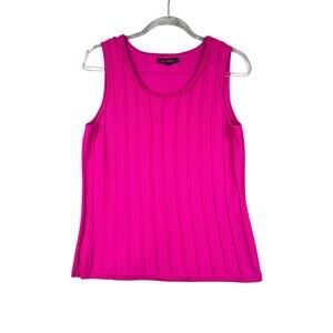 St. John Fuchsia Pink Sleeveless Knit Tank‎ Top Women's Size M